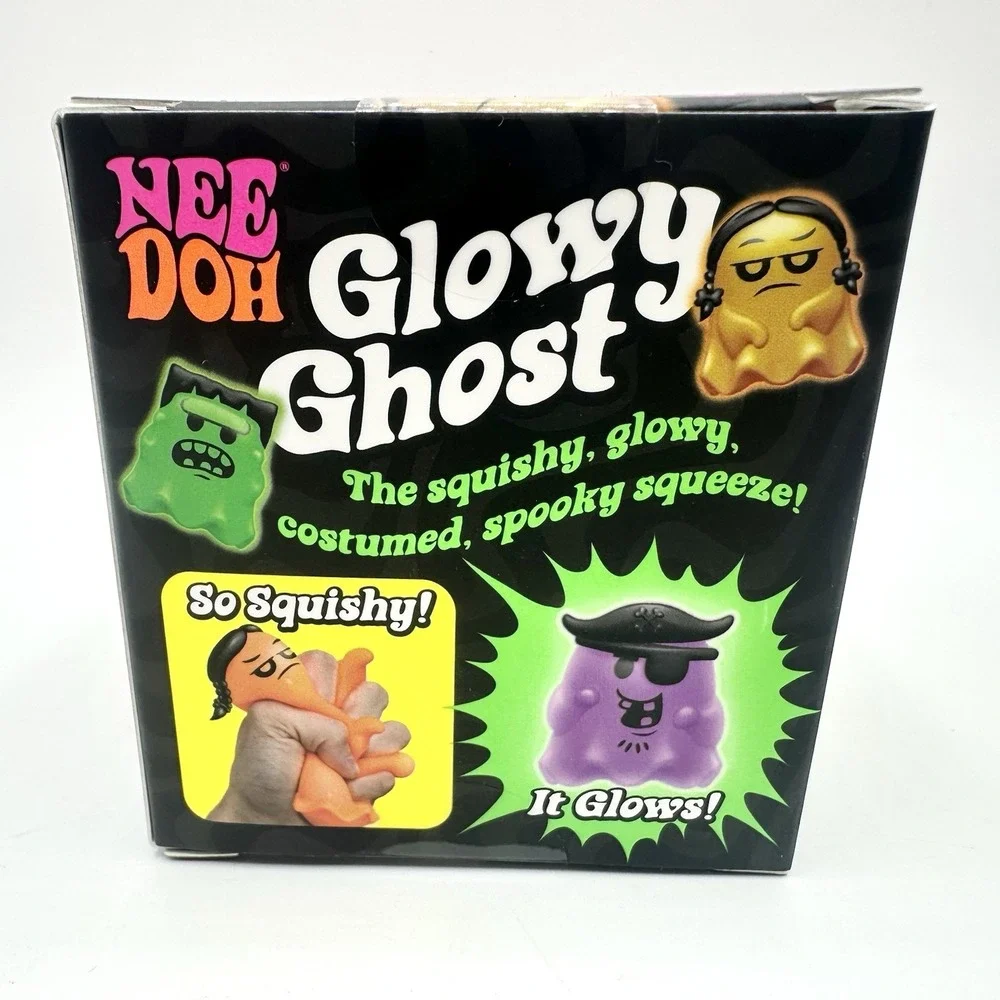 New Sealed NeeDoh Glowy Ghost Orange Halloween Glow In The Dark Schylling